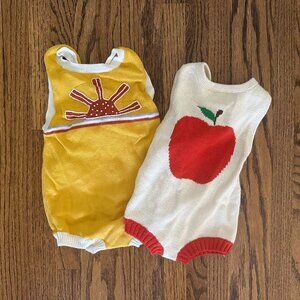 Bundle of knit baby rompers - Angel Dear and Estella Organic Baby - 0-3m & 3-6m